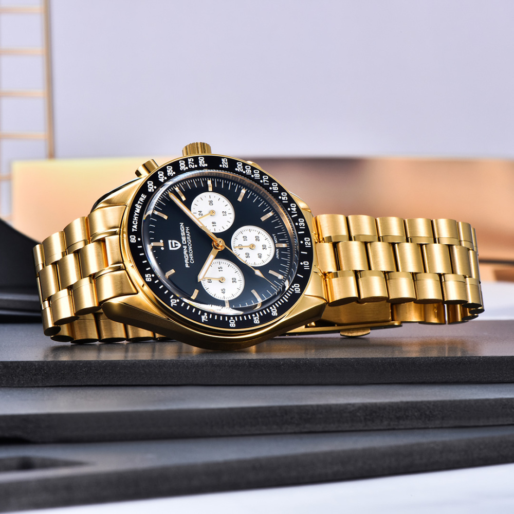 PAGANI DESIGN PD-1701 New Men's Quartz Watches New Release full Stainless Steel Waterproof Sports Chronograph Wrist Watch for Men