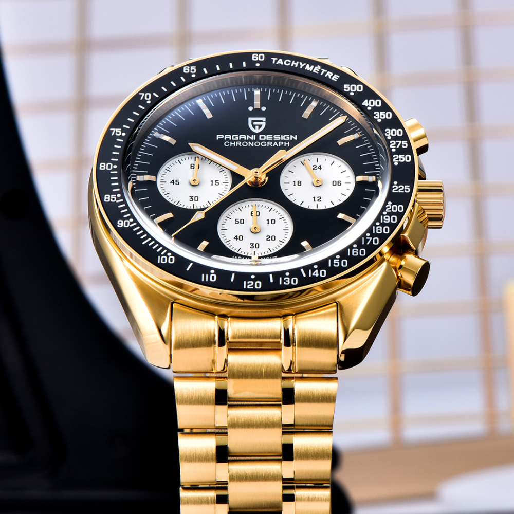 PAGANI DESIGN PD-1701 New Men's Quartz Watches New Release full Stainless Steel Waterproof Sports Chronograph Wrist Watch for Men