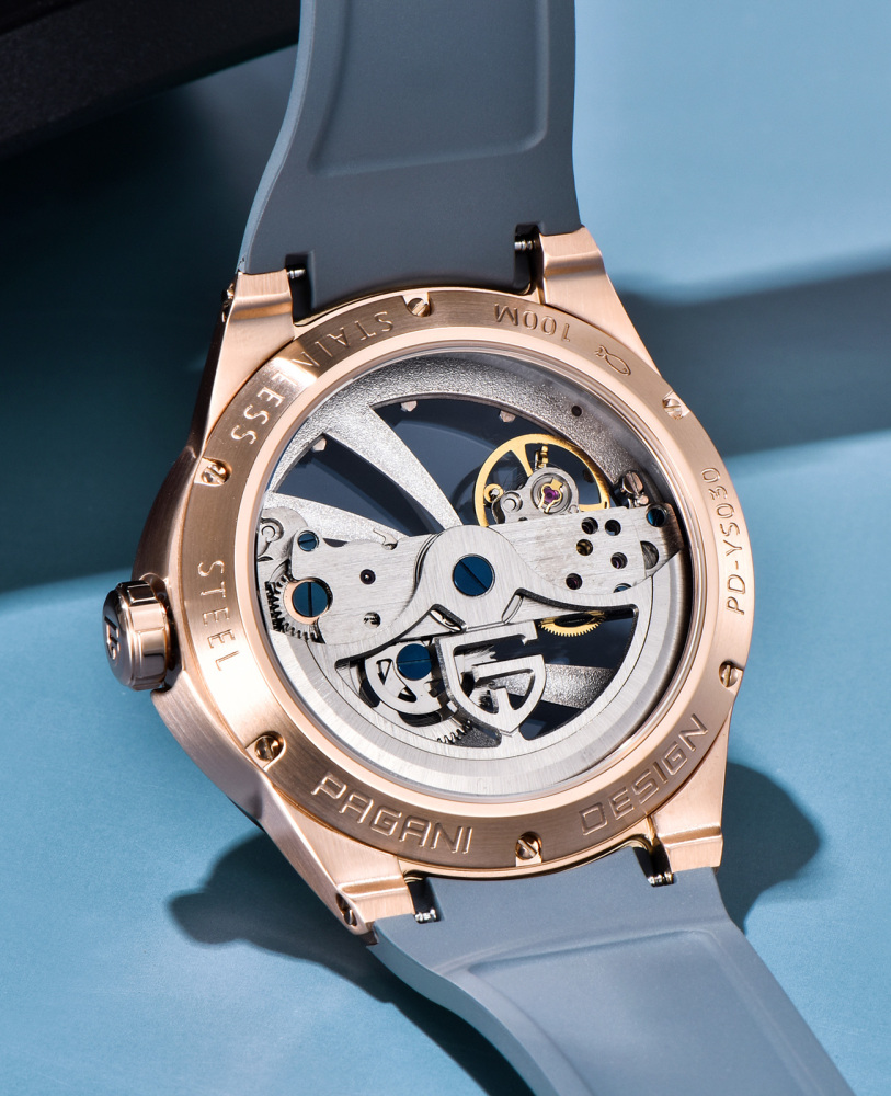 PAGANI DESIGN PD-YS030 Unique Skeleton Automatic Men's Watch, Stainless Steel Watch Case, Synthetic Sapphire with AR  AF Coating