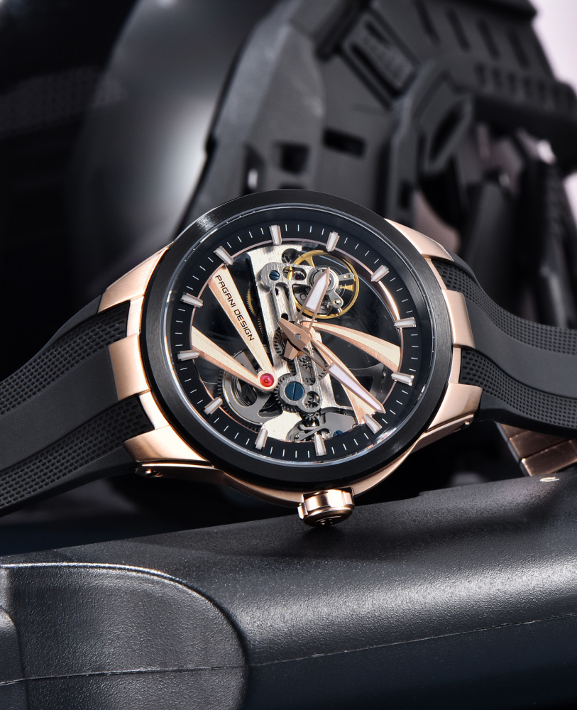 PAGANI DESIGN PD-YS030 Unique Skeleton Automatic Men's Watch, Stainless Steel Watch Case, Synthetic Sapphire with AR  AF Coating