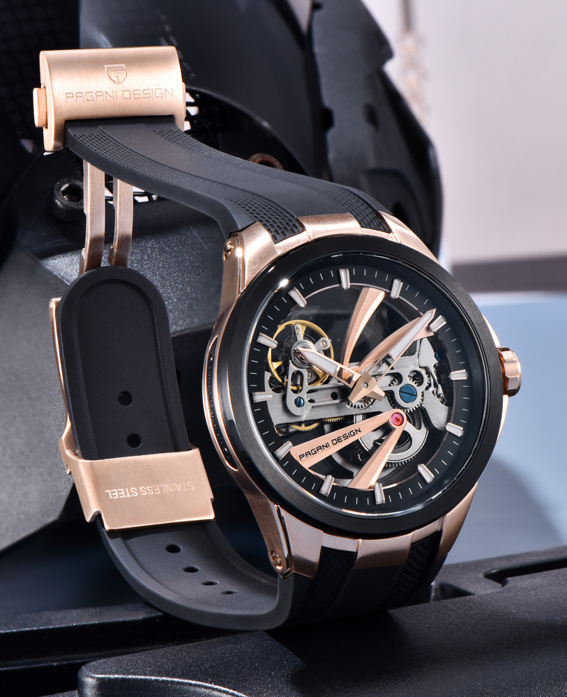 PAGANI DESIGN PD-YS030 Unique Skeleton Automatic Men's Watch, Stainless Steel Watch Case, Synthetic Sapphire with AR  AF Coating