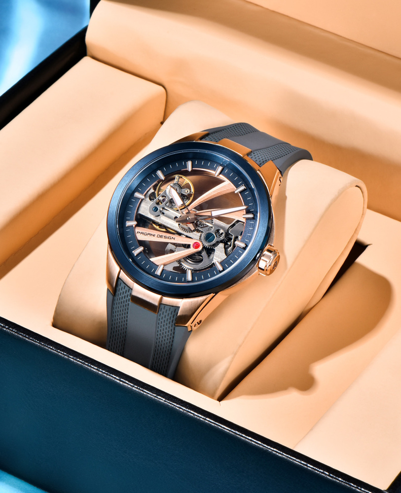 PAGANI DESIGN PD-YS030 Unique Skeleton Automatic Men's Watch, Stainless Steel Watch Case, Synthetic Sapphire with AR  AF Coating