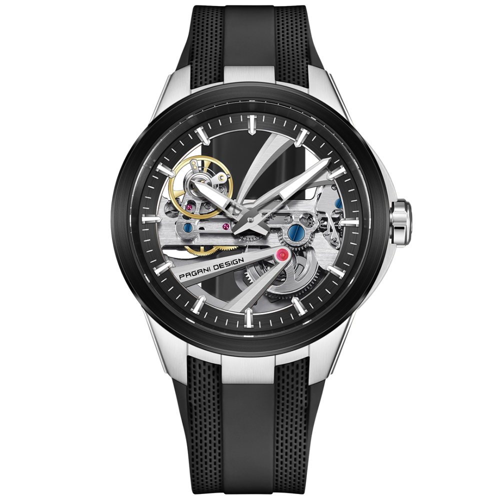 PAGANI DESIGN PD-YS030 Unique Skeleton Automatic Men's Watch, Stainless Steel Watch Case, Synthetic Sapphire with AR  AF Coating
