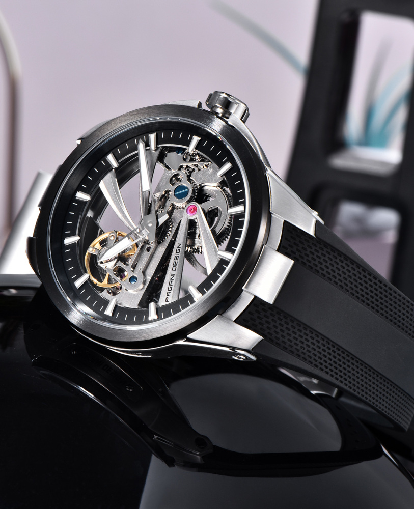 PAGANI DESIGN PD-YS030 Unique Skeleton Automatic Men's Watch, Stainless Steel Watch Case, Synthetic Sapphire with AR  AF Coating
