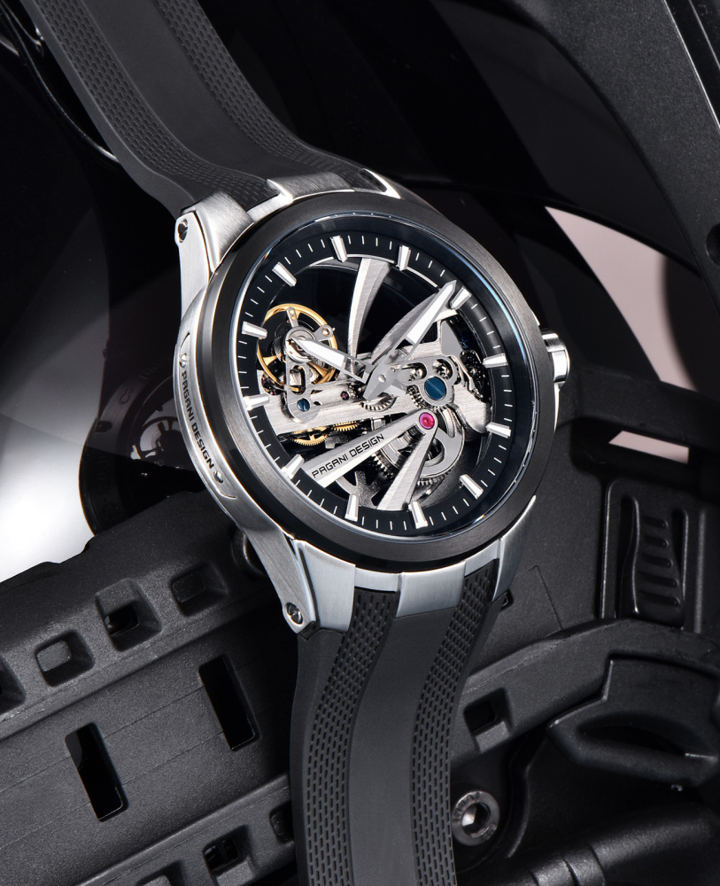 PAGANI DESIGN PD-YS030 Unique Skeleton Automatic Men's Watch, Stainless Steel Watch Case, Synthetic Sapphire with AR  AF Coating