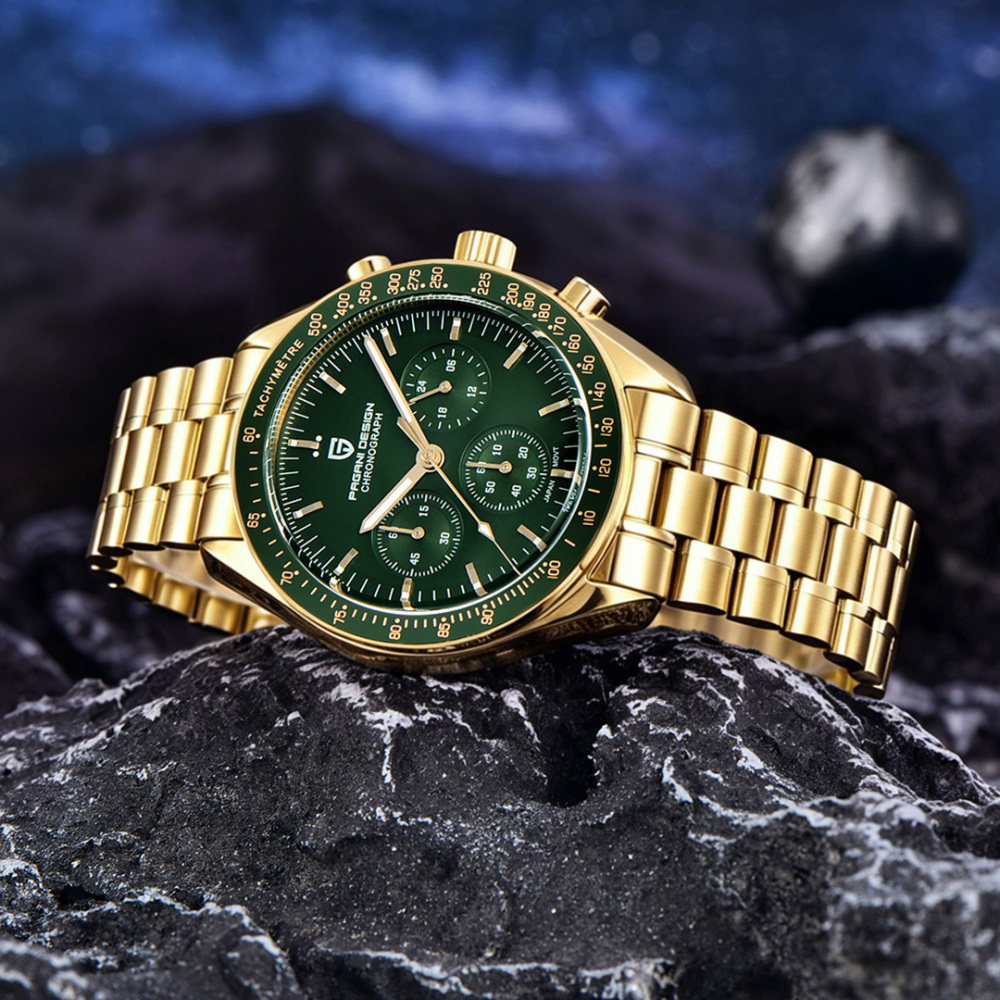 PAGANI DESIGN PD-1701 New Men's Quartz Watches New Release full Stainless Steel Waterproof Sports Chronograph Wrist Watch for Men