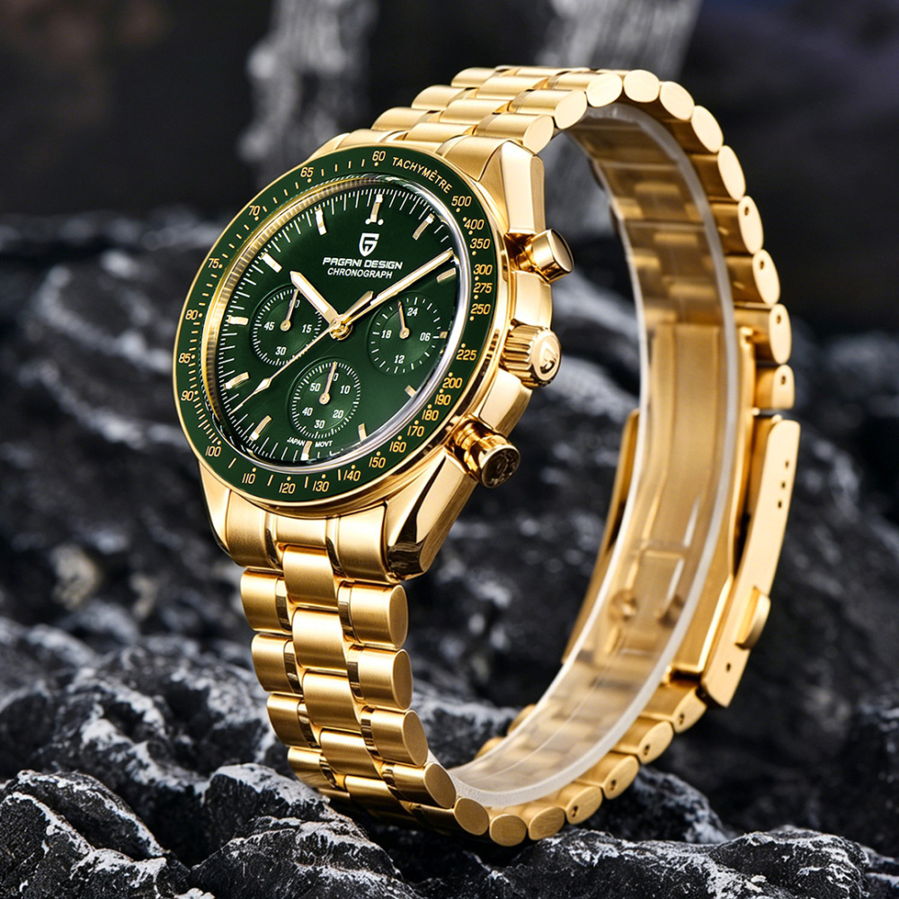 PAGANI DESIGN PD-1701 New Men's Quartz Watches New Release full Stainless Steel Waterproof Sports Chronograph Wrist Watch for Men