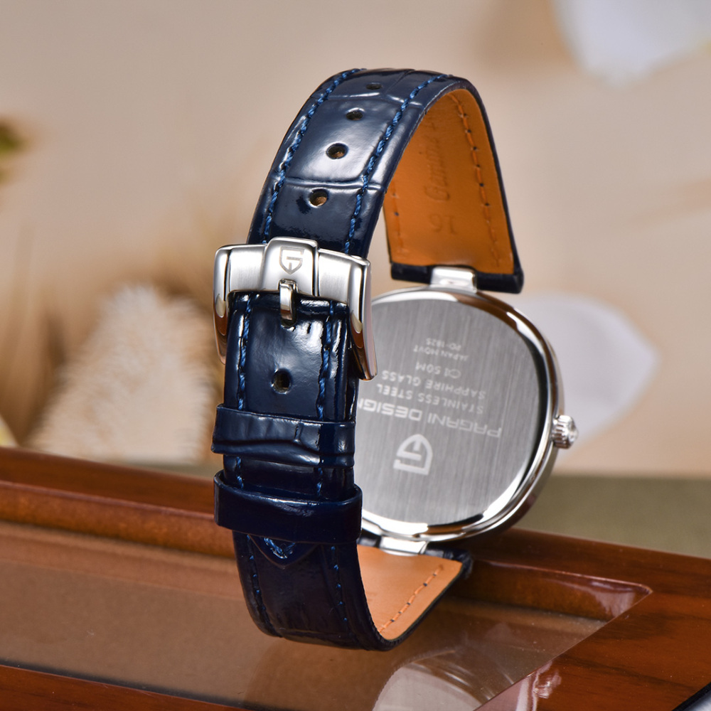 PAGANI DESIGN New Women's Watch 32mm Stainless Steel Quartz Watch for Woman, 50M Waterproof, Leather Watchband