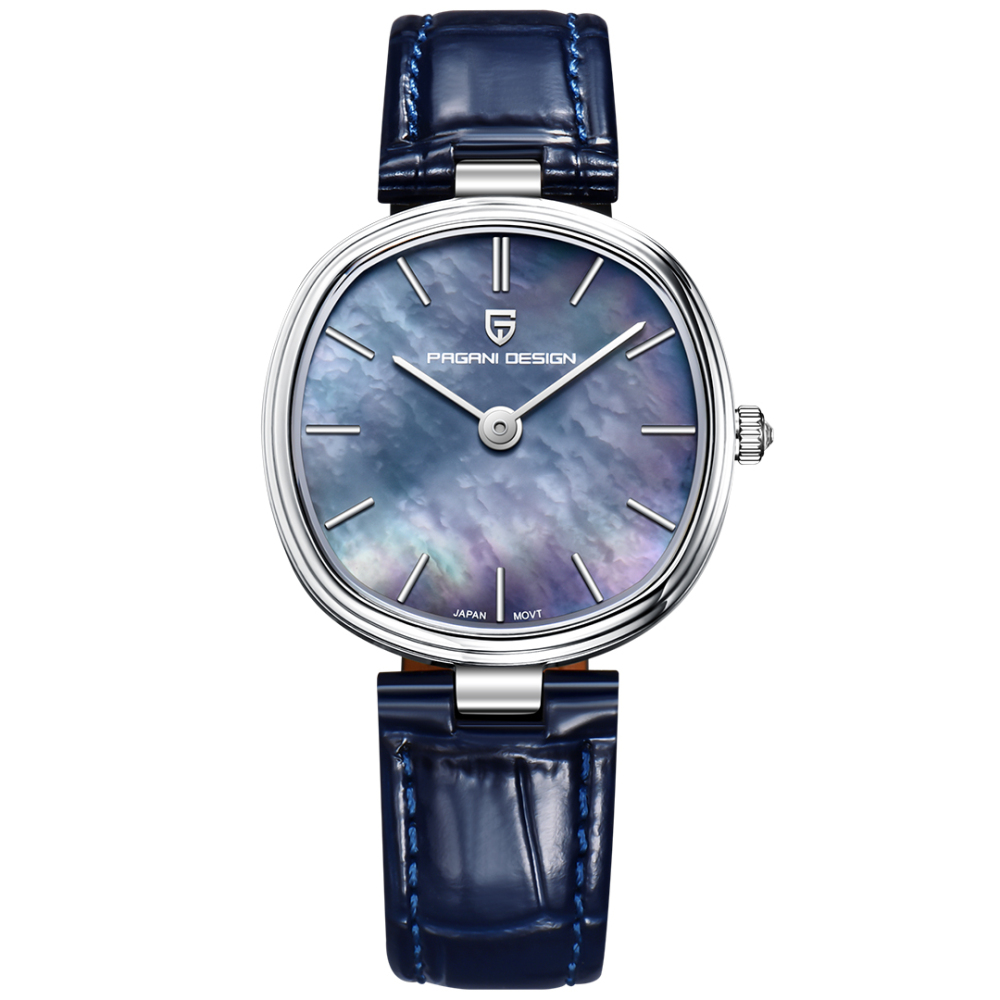 PAGANI DESIGN New Women's Watch 32mm Stainless Steel Quartz Watch for Woman, 50M Waterproof, Leather Watchband