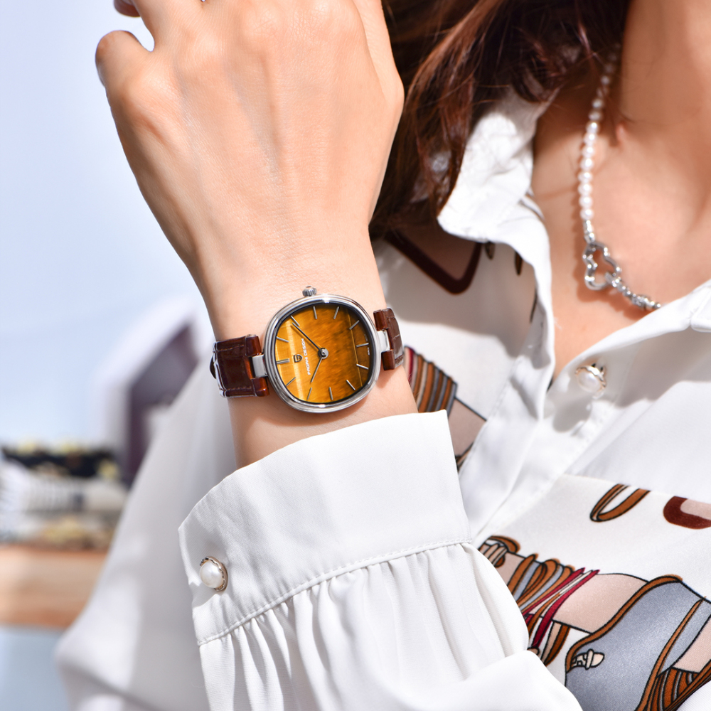 PAGANI DESIGN New Women's Watch 32mm Stainless Steel Quartz Watch for Woman, 50M Waterproof, Leather Watchband