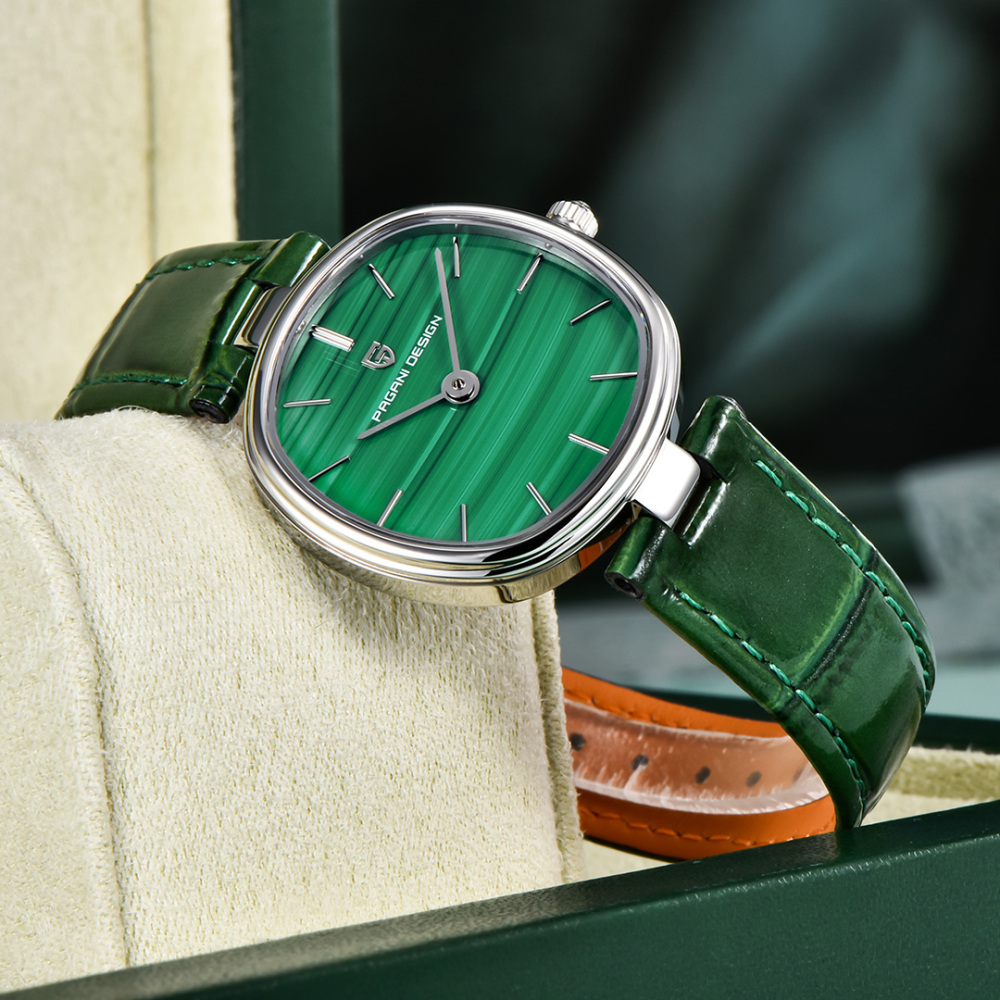 PAGANI DESIGN New Women's Watch 32mm Stainless Steel Quartz Watch for Woman, 50M Waterproof, Leather Watchband