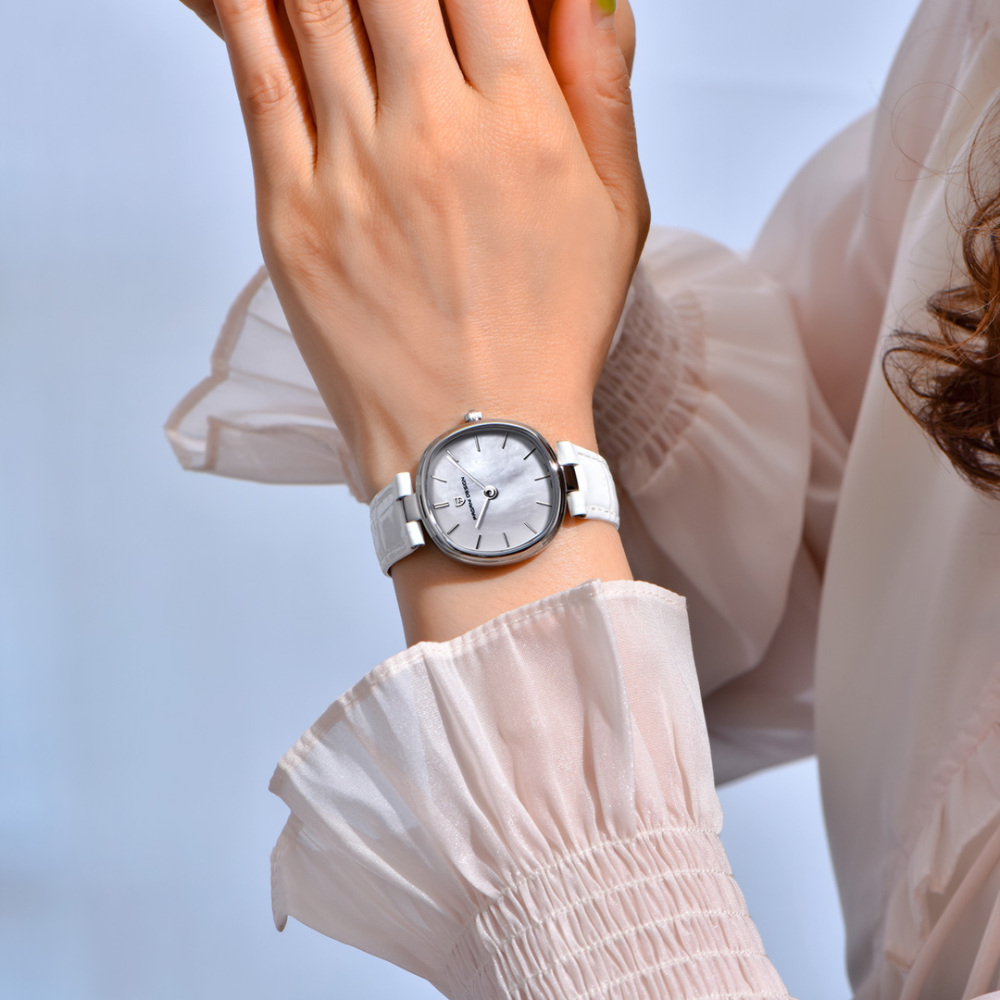PAGANI DESIGN New Women's Watch 32mm Stainless Steel Quartz Watch for Woman, 50M Waterproof, Leather Watchband