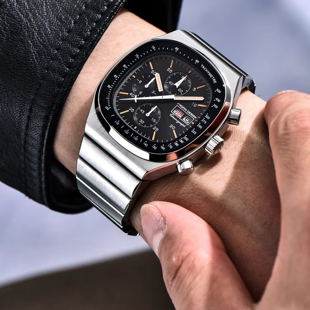 PAGANI DESIGN PD-1819 New Chronograph Quartz Watch 40mm Stainless Steel 100M Waterproof Wristwatch