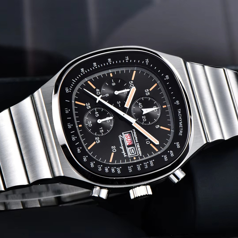 PAGANI DESIGN PD-1819 New Chronograph Quartz Watch 40mm Stainless Steel 100M Waterproof Wristwatch