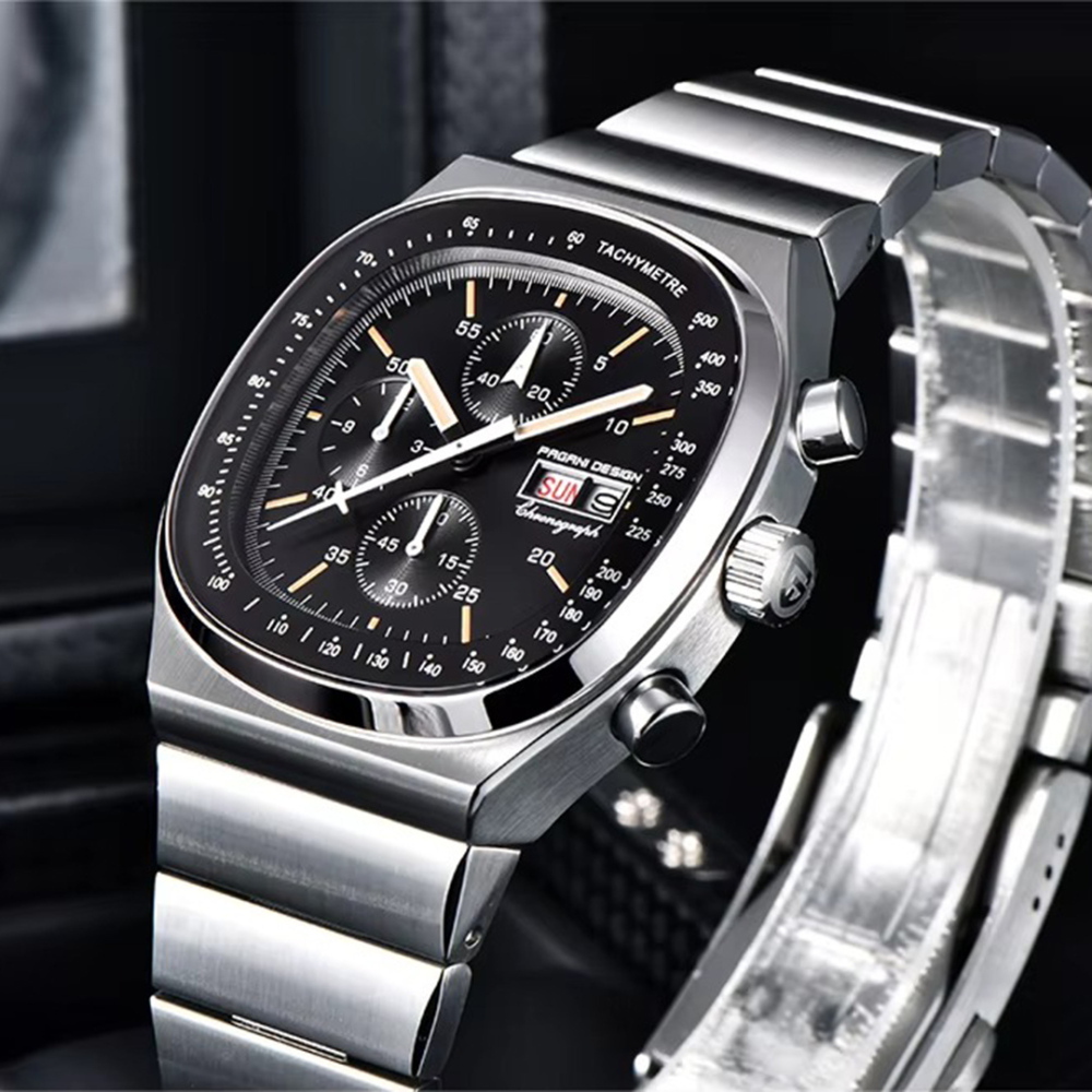 PAGANI DESIGN PD-1819 New Chronograph Quartz Watch 40mm Stainless Steel 100M Waterproof Wristwatch