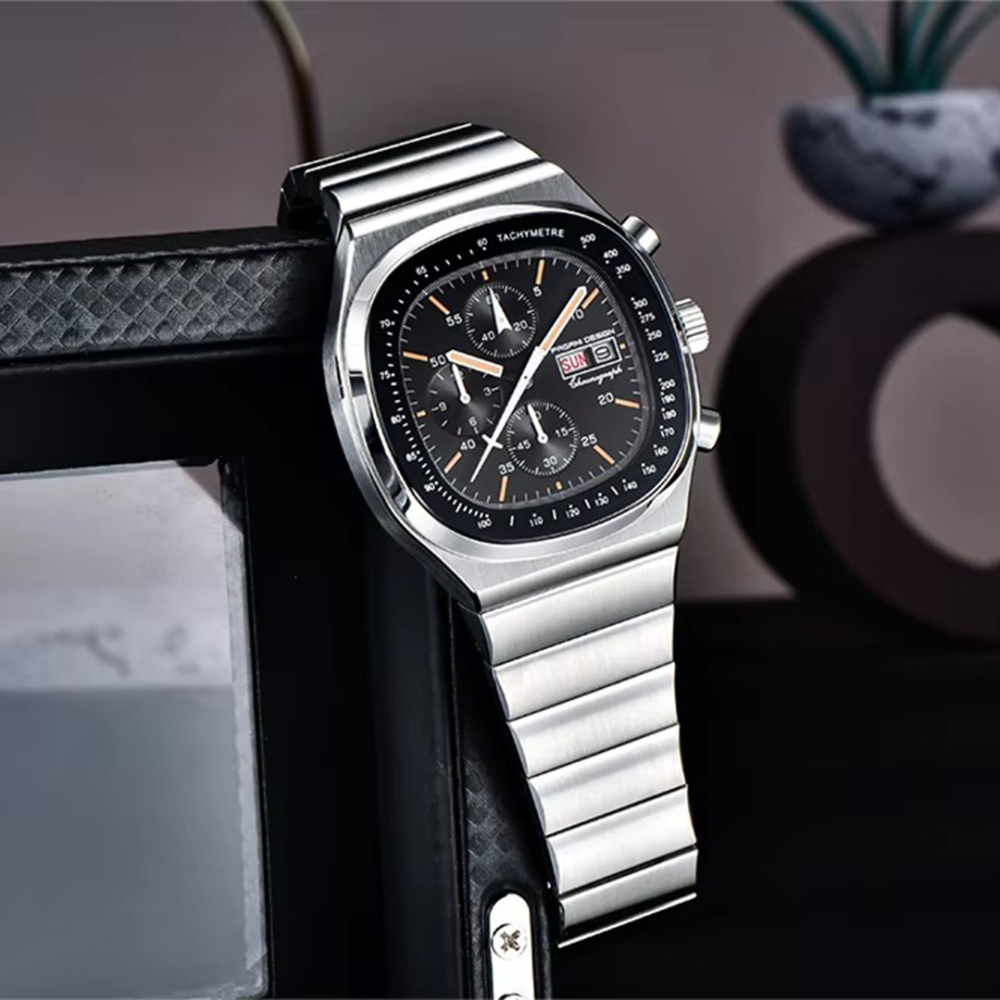 PAGANI DESIGN PD-1819 New Chronograph Quartz Watch 40mm Stainless Steel 100M Waterproof Wristwatch