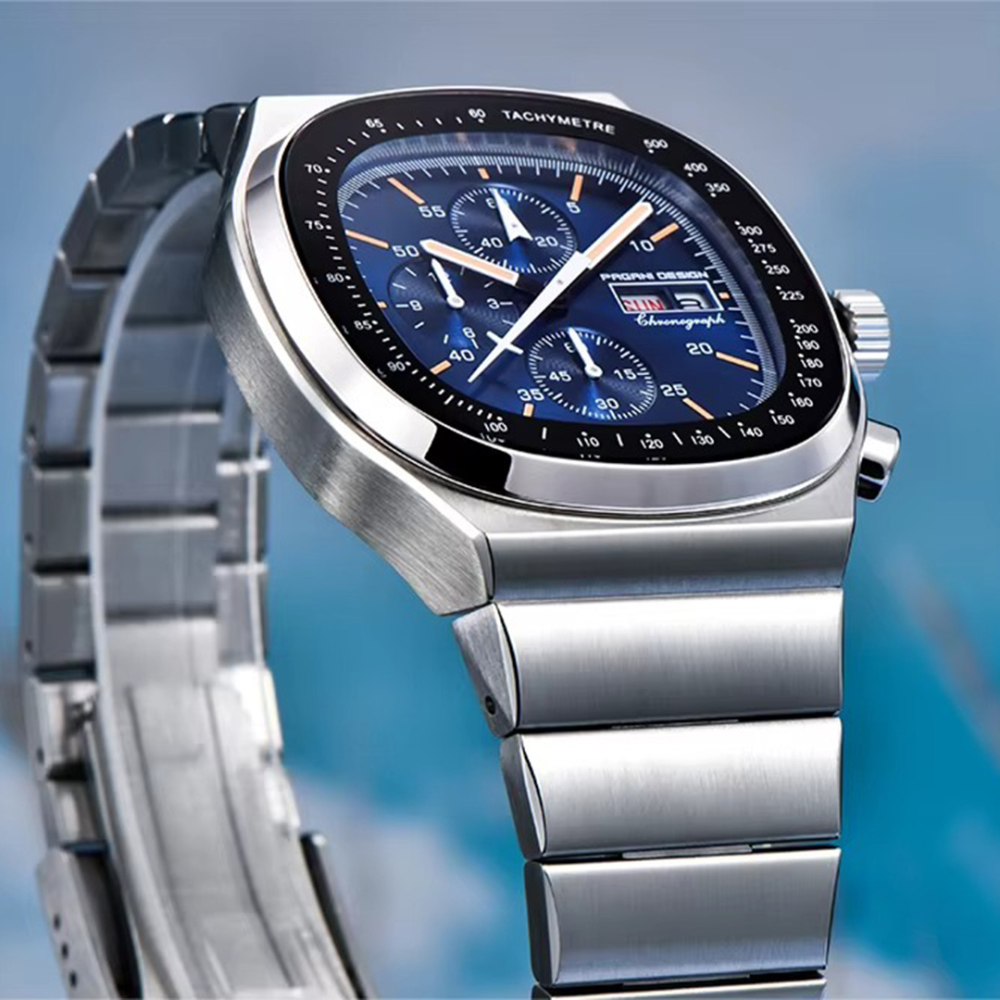 PAGANI DESIGN PD-1819 New Chronograph Quartz Watch 40mm Stainless Steel 100M Waterproof Wristwatch