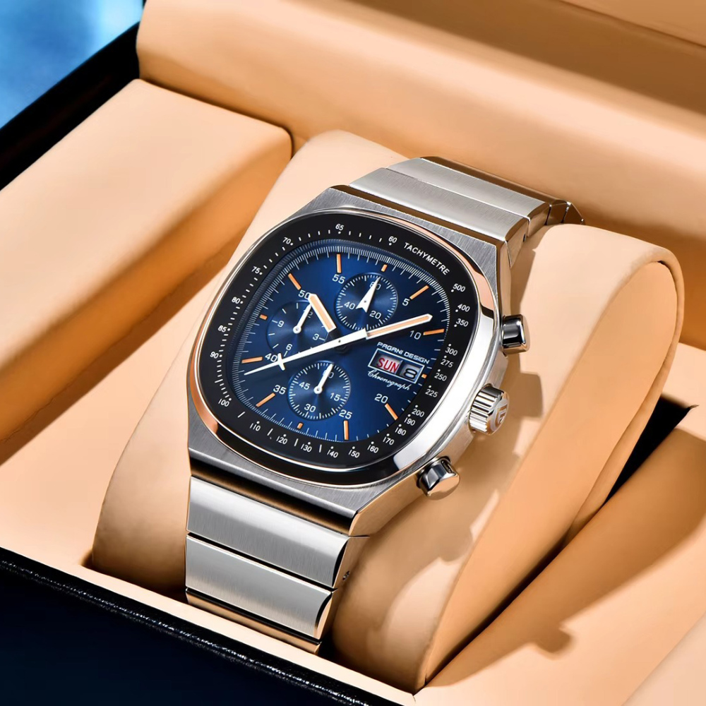 PAGANI DESIGN PD-1819 New Chronograph Quartz Watch 40mm Stainless Steel 100M Waterproof Wristwatch