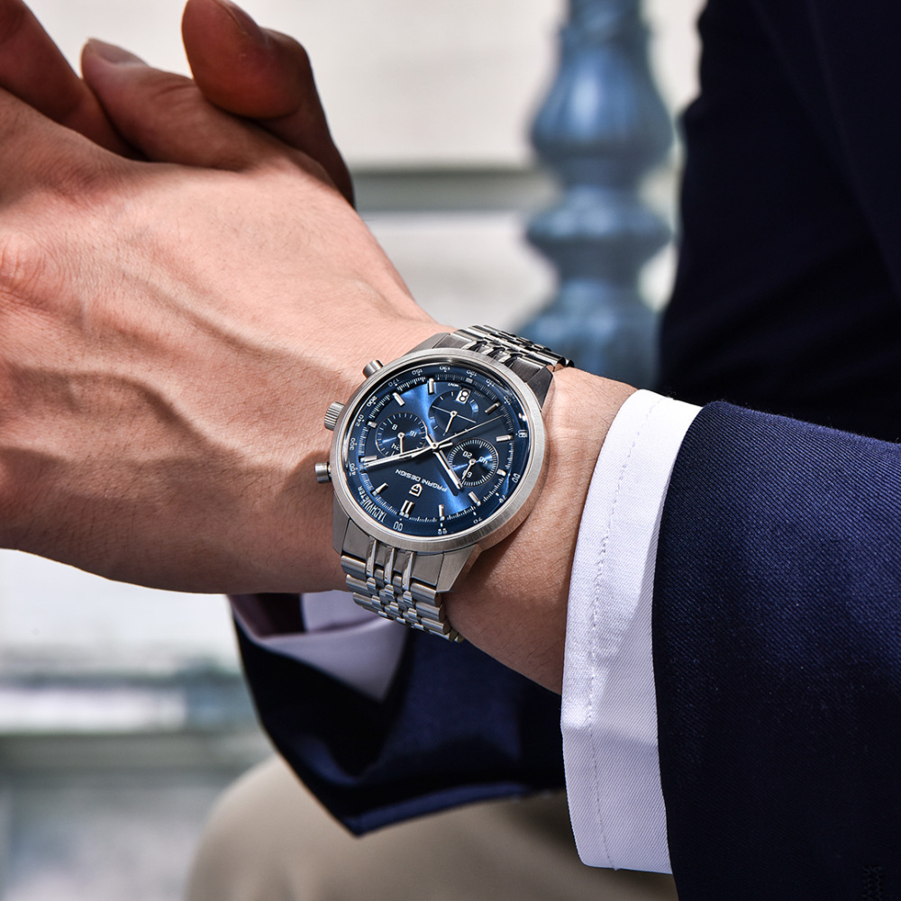 PAGANI DESIGN PD-1827 New Men's Chronograph Quartz Watch full Stainless Steel 100M Waterproof Sports Wrist Watch for Men