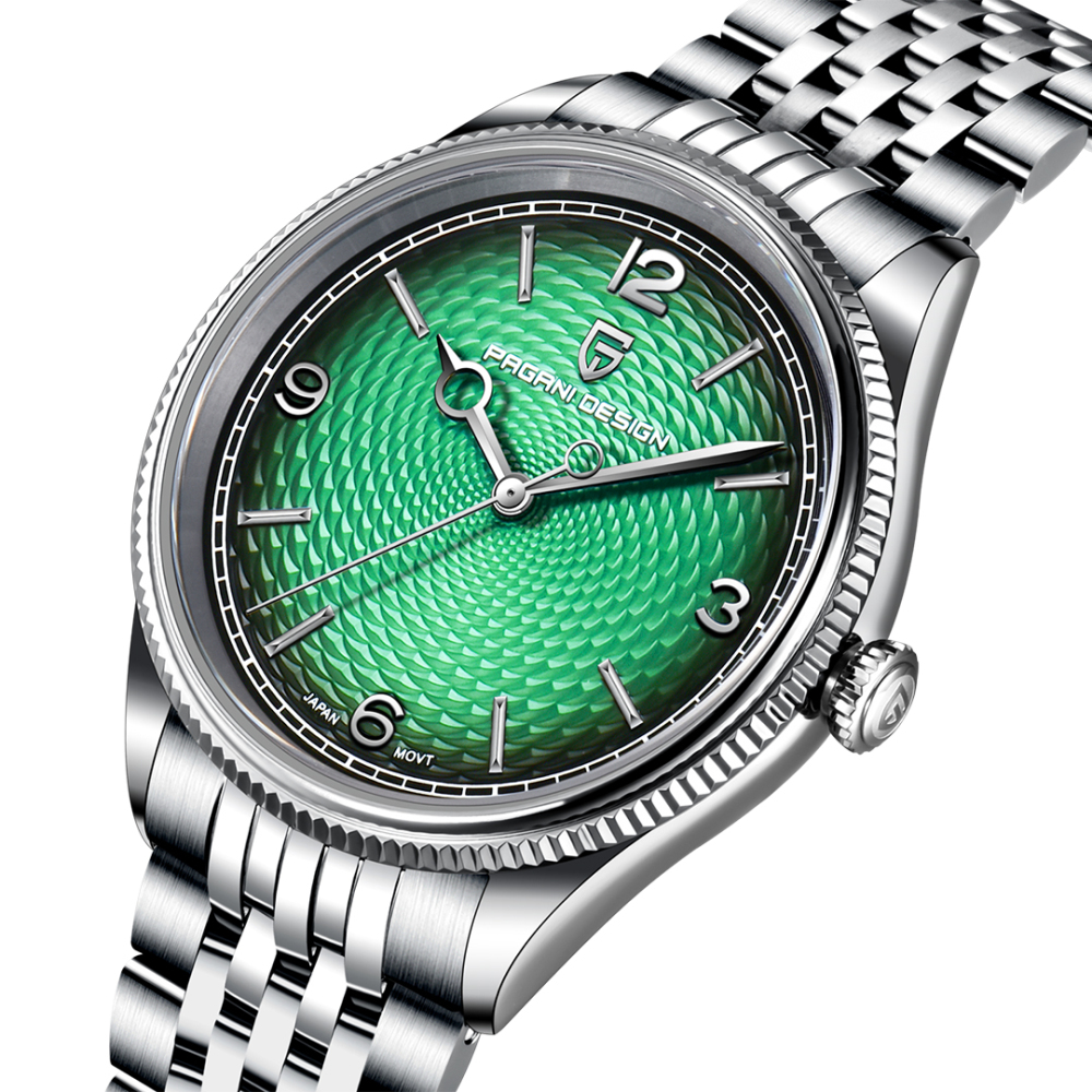 PAGANI DESIGN PD-1828 Minimalist Men's Watch Stainless Steel Causal Quartz Watch for Men, Synthetic Sapphire Dial Glass