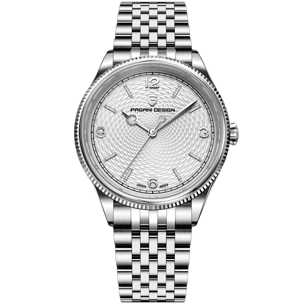 PAGANI DESIGN PD-1828 Minimalist Men's Watch Stainless Steel Causal Quartz Watch for Men, Synthetic Sapphire Dial Glass
