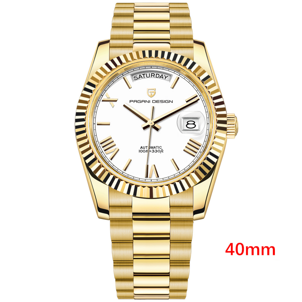 PAGANI DESIGN PD-1783 Men's Automatic Watches 40mm Rose Gold Mechanical Stainless Steel Luxury Wrist Watch for Men 100M Waterproof AR Coating
