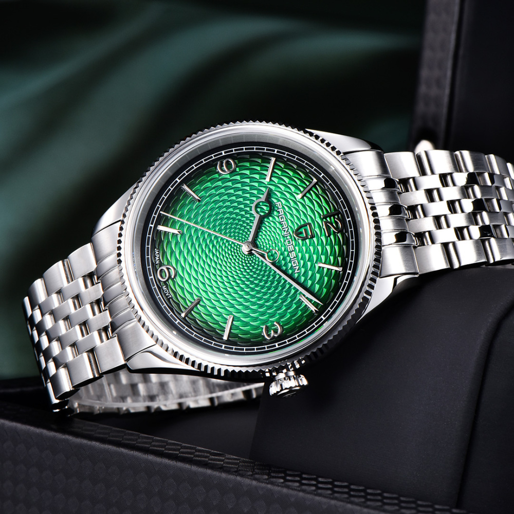 PAGANI DESIGN PD-1828 Minimalist Men's Watch Stainless Steel Causal Quartz Watch for Men, Synthetic Sapphire Dial Glass