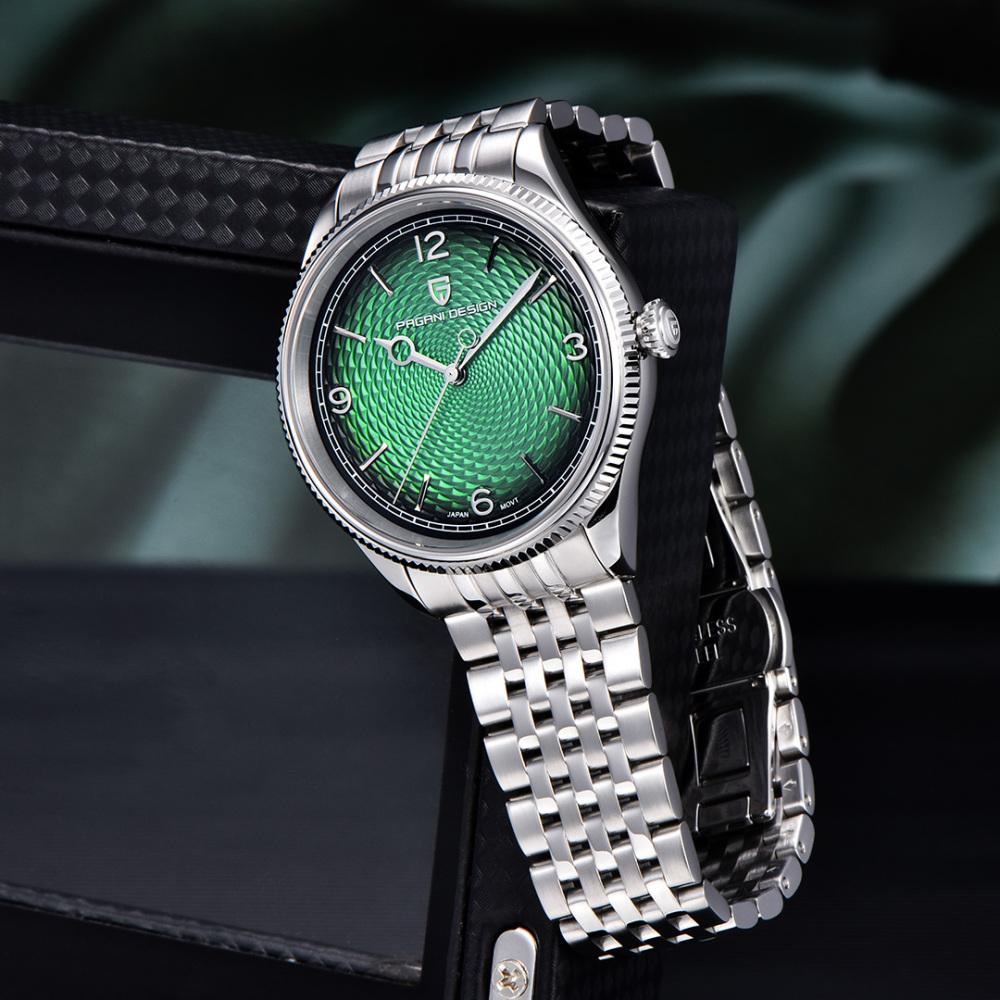 PAGANI DESIGN PD-1828 Minimalist Men's Watch Stainless Steel Causal Quartz Watch for Men, Synthetic Sapphire Dial Glass