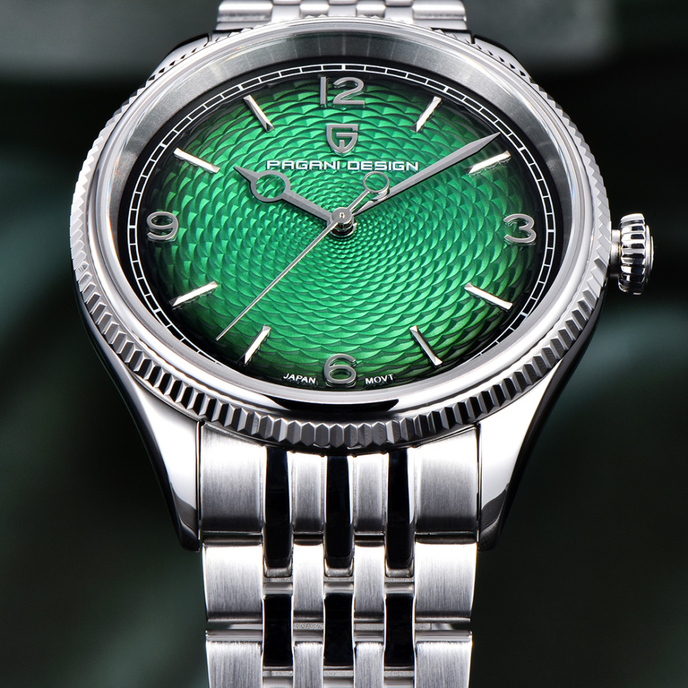 PAGANI DESIGN PD-1828 Minimalist Men's Watch Stainless Steel Causal Quartz Watch for Men, Synthetic Sapphire Dial Glass