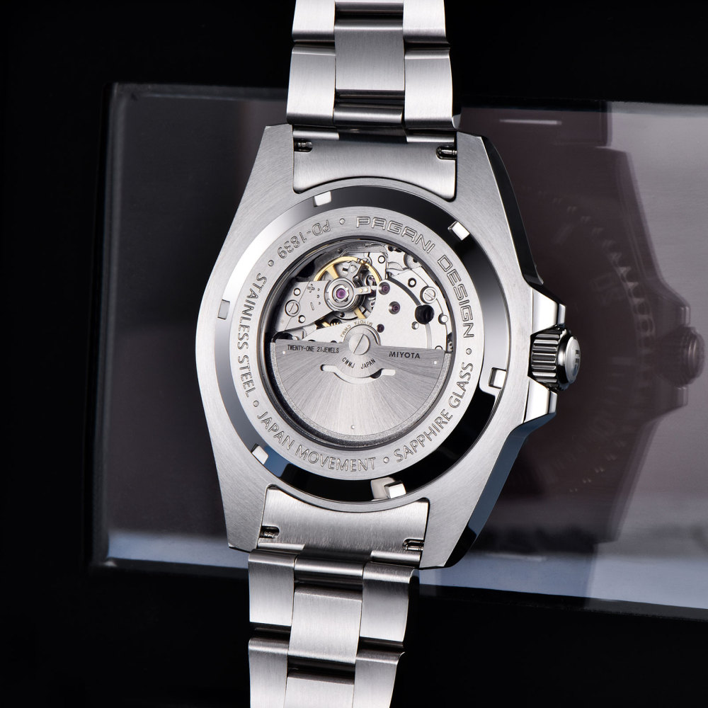 PAGANI DESIGN PD-1839 New Automatic Men's Watch Full Stainless Steel Waterproof Diving Wrist Watch for Men, Synthetic Sapphire Dial Glass
