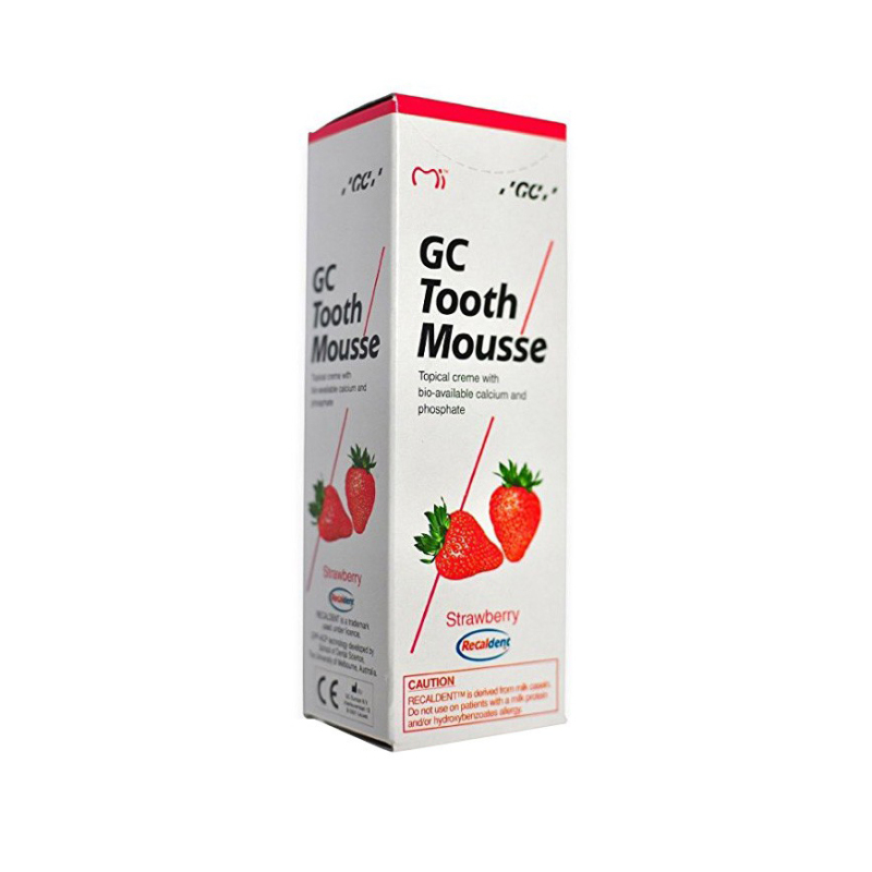 Dental GC Tooth Mousse Strawberry Topical Tooth Cream with Recaldent 40 GM/Tube