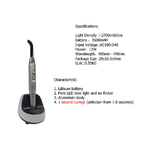 Dental Wireless LED Curing Light 1S Curing 2700 mw/CM2,Curing & Whitening