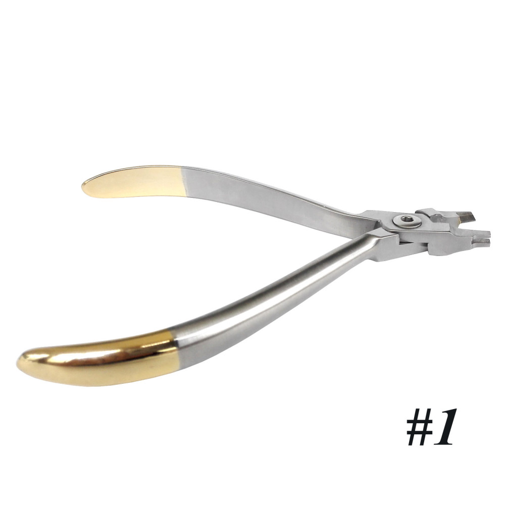 Dental Crimpable Hook Placement Orthodontic Instrument Gold-Plated Plier