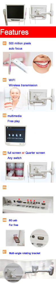 Dental Intraoral Camera Endoscope Mouth Exam WI-FI with 17 Inch HD Screen + 8GB CZ