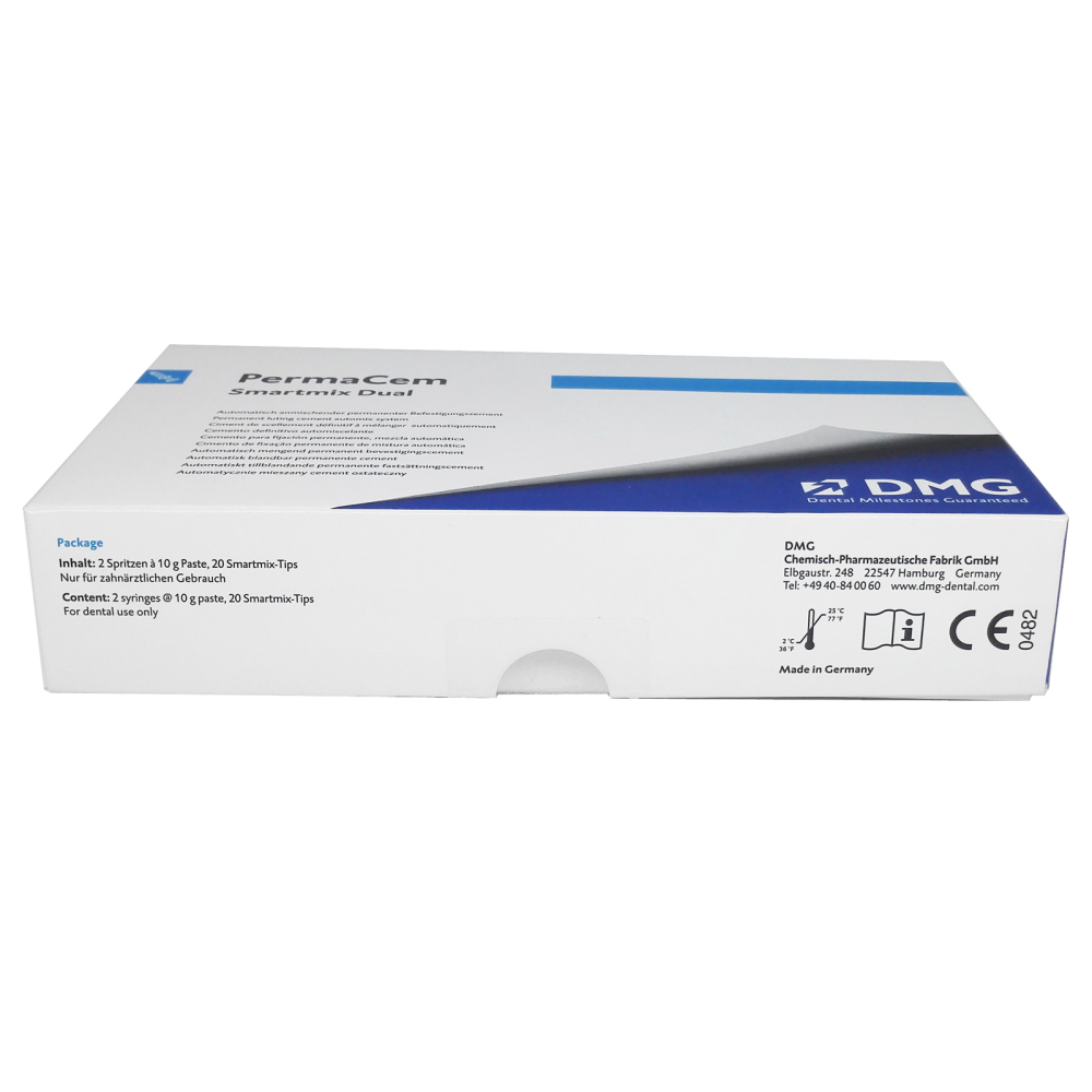 DENTAL DMG PermaCem Smartmix Dual Light-Curable 2-10gm Syringes & 20 Tips