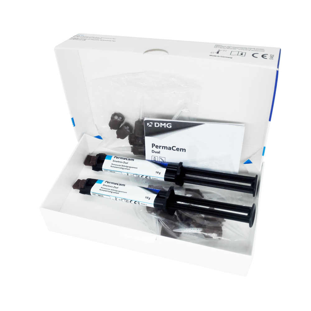 DENTAL DMG PermaCem Smartmix Dual Light-Curable 2-10gm Syringes & 20 Tips