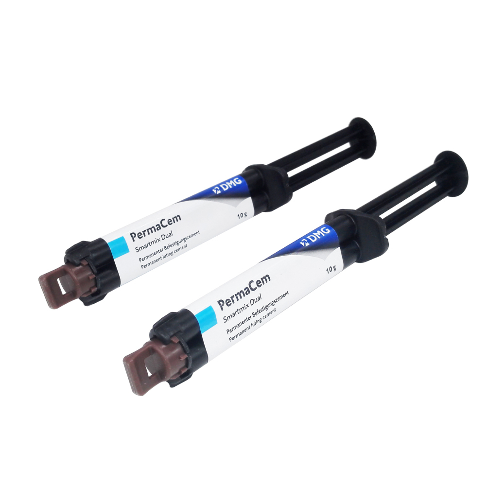 DENTAL DMG PermaCem Smartmix Dual Light-Curable 2-10gm Syringes & 20 Tips
