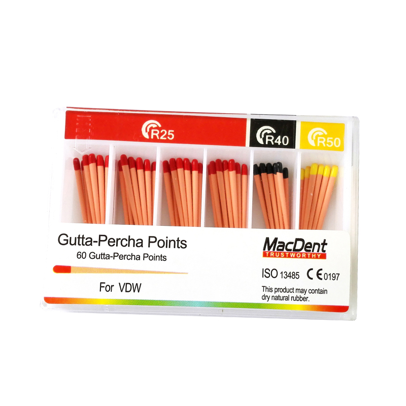 MacDent Dental VDW Gutta Percha Points Tips R25 R40 R50 Assorted