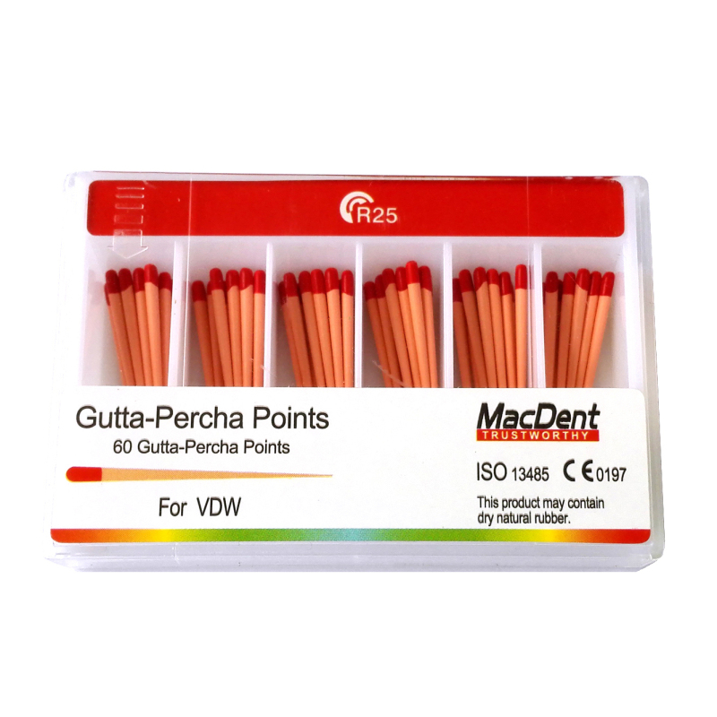 MacDent Dental VDW Gutta Percha Points Tips R25 R40 R50 Assorted