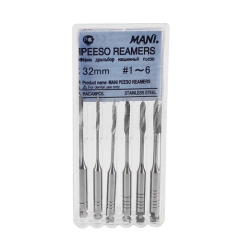MANI Dental Engine Peeso Reamers Endo Stainless Steel Drill File 32mm #1-6