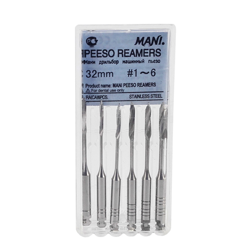 MANI Dental Engine Peeso Reamers Endo Stainless Steel Drill File 32mm #1-6