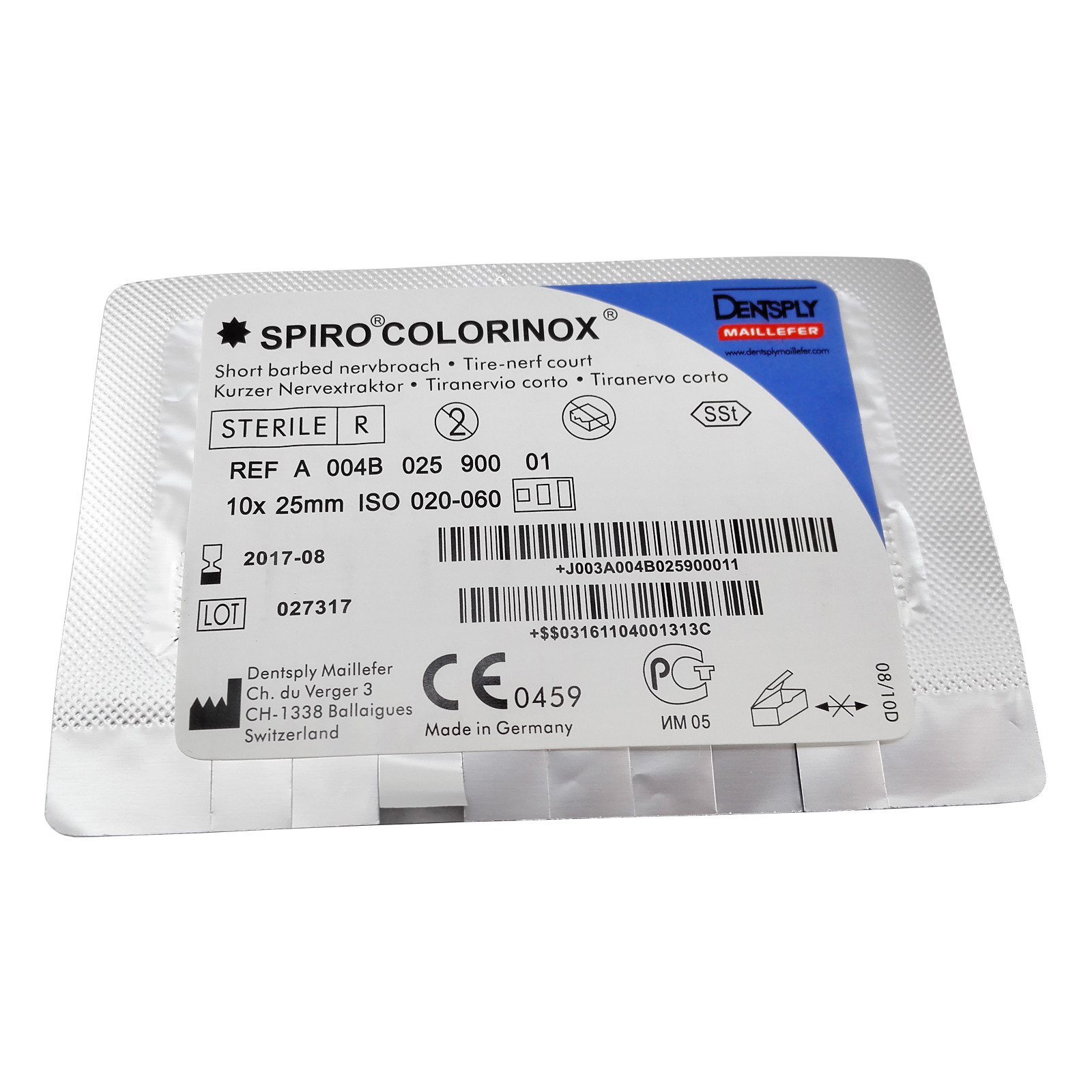 Expired Dentsply Maillefer Dental Spiro Colorinox Short Barbed