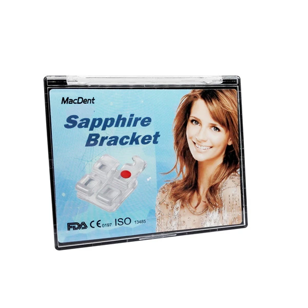 MacDent Dental Orthodontic Monocrystalline Sapphire Ceramic Bracket Roth/MBT 0.022 Hooks 3/Hooks345