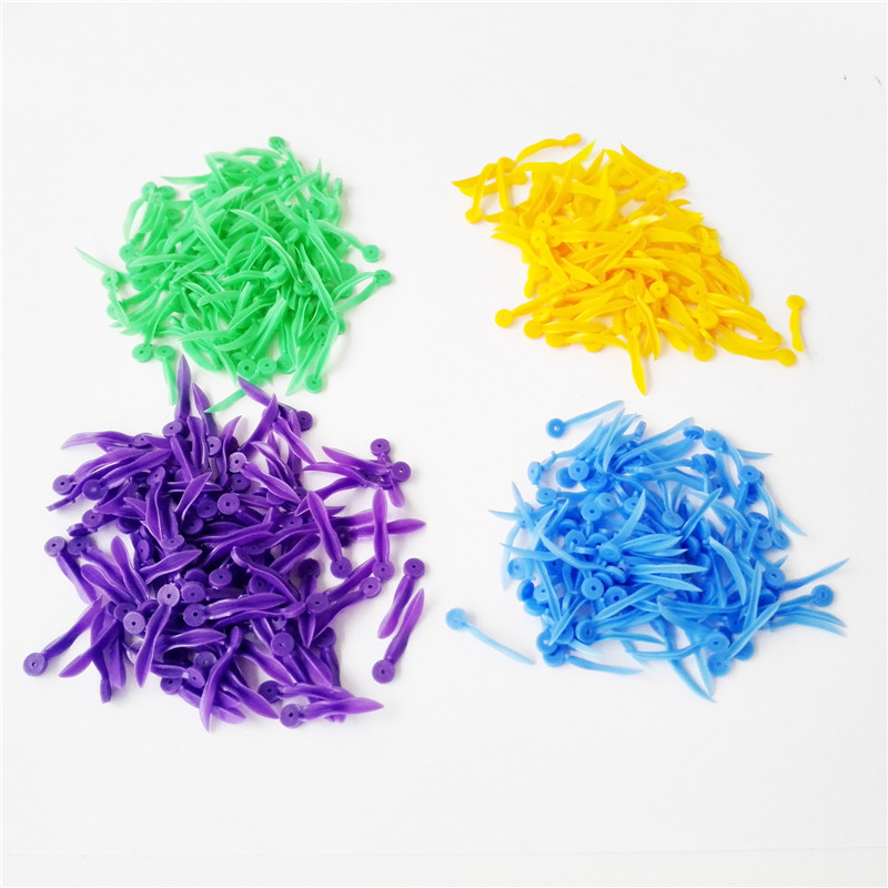 400pcs Round Dental Plastic Poly-Wedges with Holes 4 Colors 4 Sizes