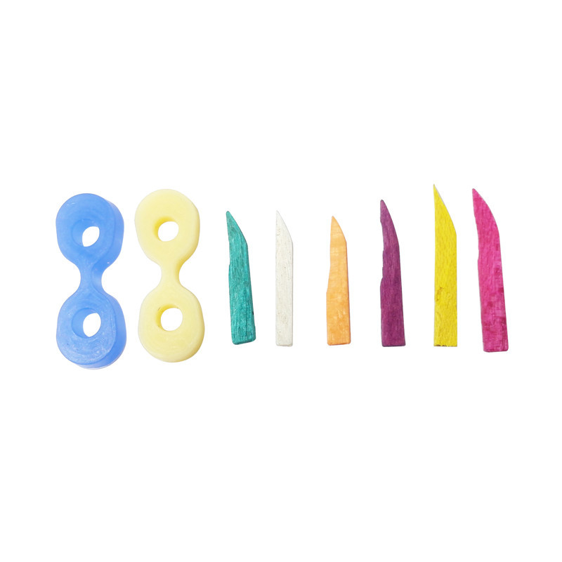 Dental Colored Elastic Fixing Wedges+ Dental Full Set Of Fixing Wooden Wedges