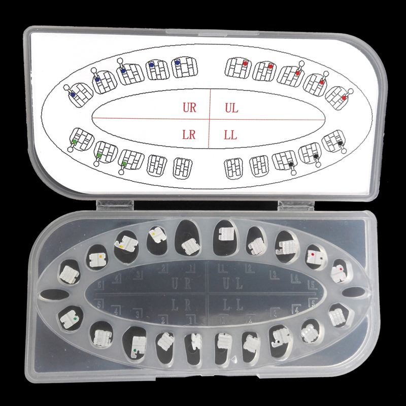 Dental Orthodontic Ceramic Bracket MBT Slot 022 3 Hooks