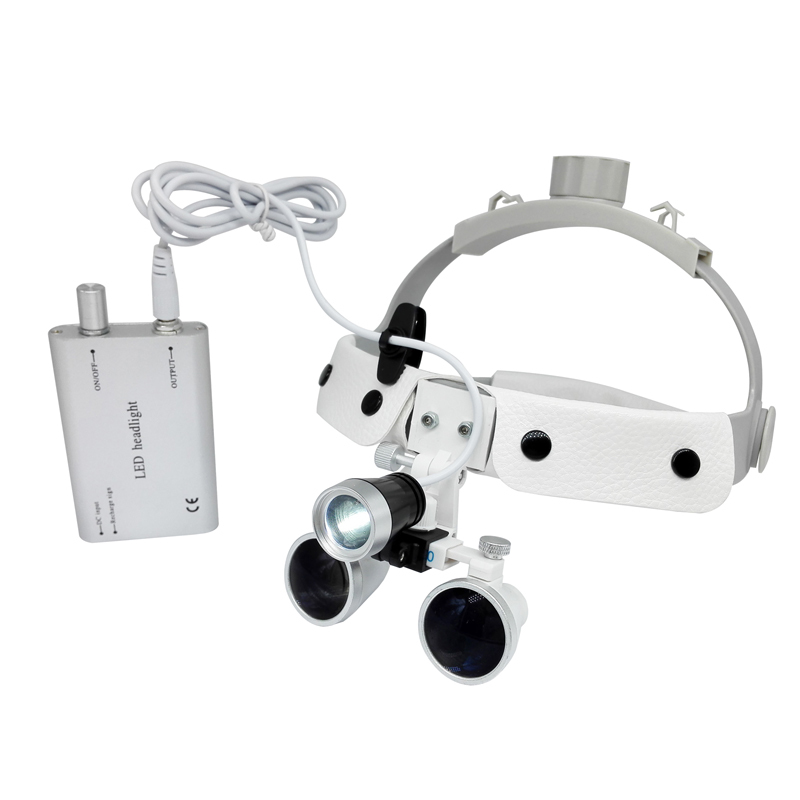 Dental Loupes Surgical Binocular Glass Medical Magnifier 3.5×420 &amp; LED Head Light