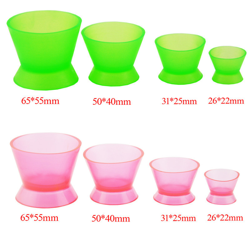 Dental Lab Flexible Rubber Silicone Mixing Impression Bowls Green/Pink