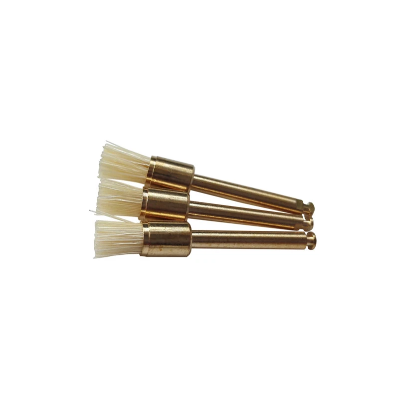 Dental Polishing Polisher Brush Latch Bristles Gold-Plated Point/Flat/Bowl