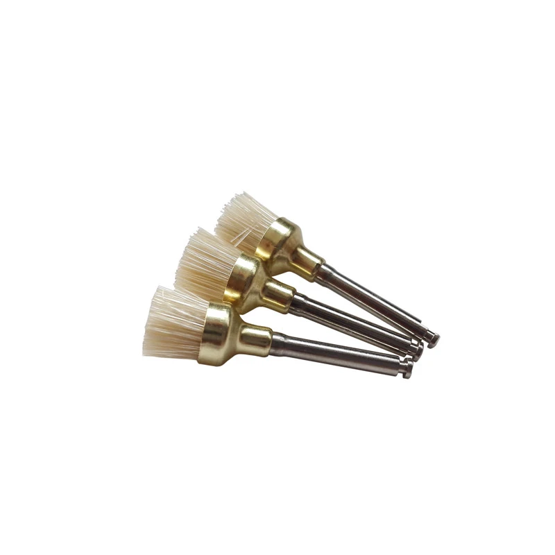 Dental Polishing Polisher Brush Latch Bristles Gold-Plated Point/Flat/Bowl